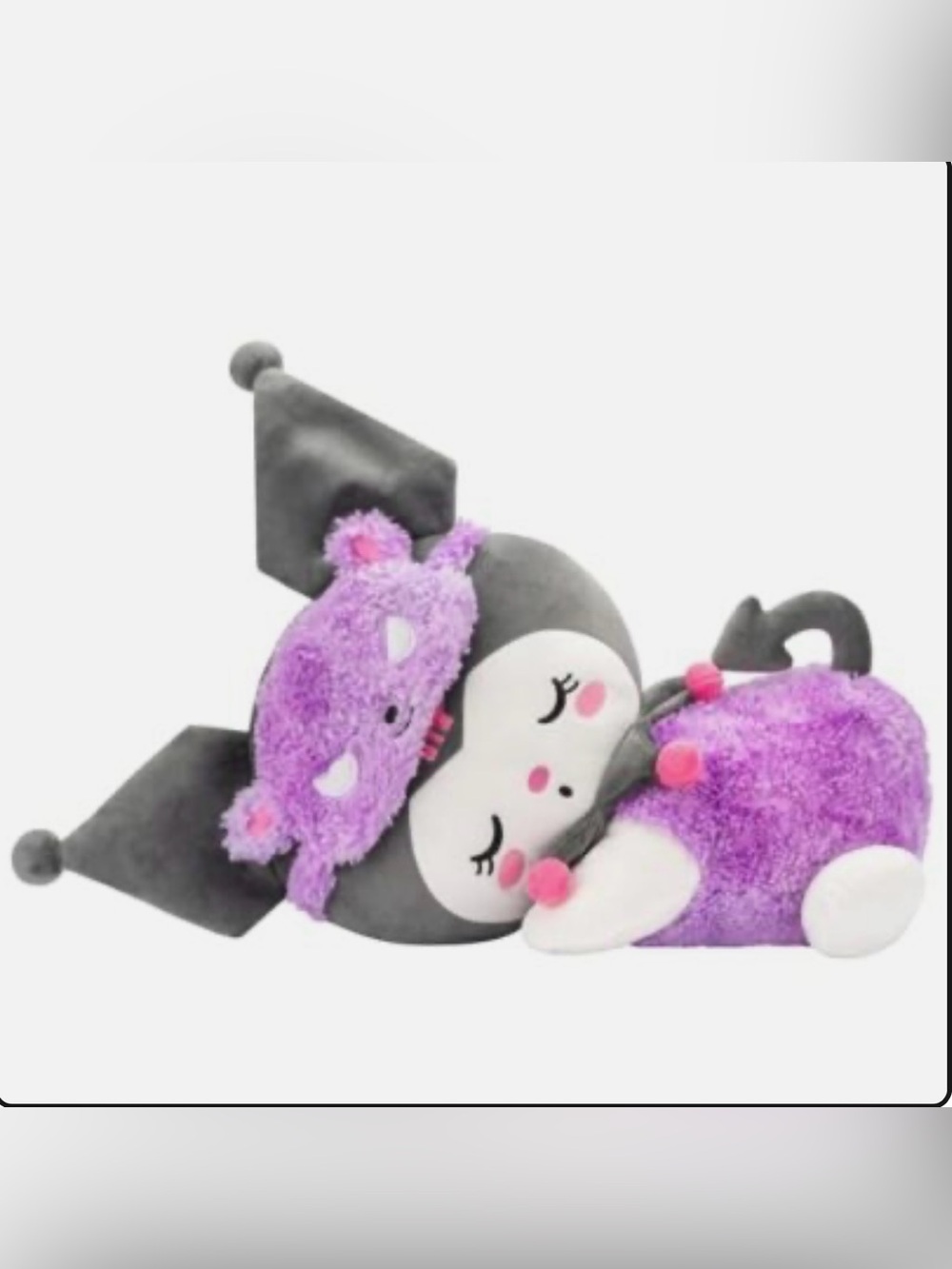 Supersized 18 Inch Kuromi Sleeping Plush Toy